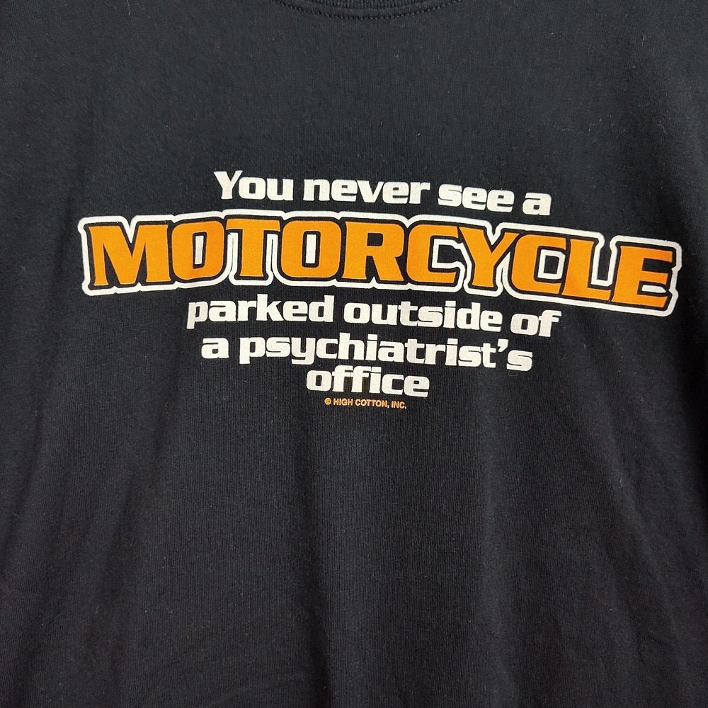 Gildan Motorcycle T-Shirt Men's XL Black Graphic Print Short Sleeves - Picture 3 of 8